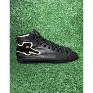 Gucci Panther Sneakers Mens 12 Leather High Top Black Embroidered Premium Shoes